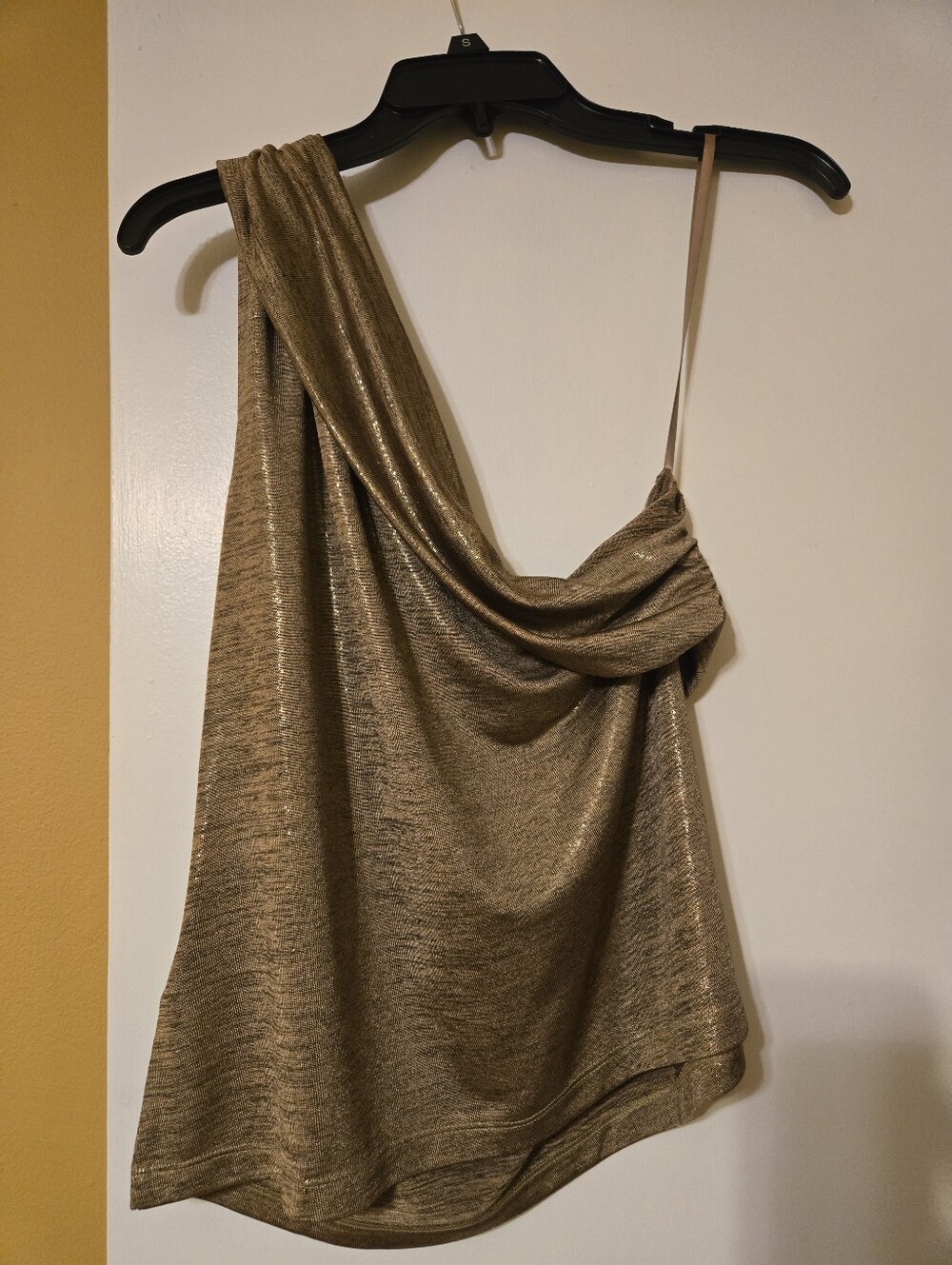 Ralph Lauren Gold One-Shoulder Asymmetric Top
